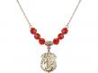  St. Michael the Archangel Medal Birthstone Necklace Available in 15 Colors 