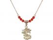  St. Michael the Archangel Medal Birthstone Necklace Available in 15 Colors 