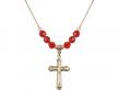  Cross Medal Birthstone Necklace Available in 15 Colors 