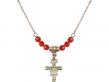  San Damiano Crucifix Medal Birthstone Necklace Available in 15 Colors 