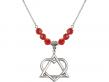  Adoption Heart Medal Birthstone Necklace Available in 15 Colors 