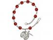  Rosary Bracelet w/Fire Polished Bead in Assorted Colors 