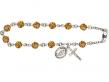  Rosary Bracelet w/Swarovski Bead in Assorted Colors 