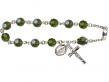  Rosary Bracelet w/Swarovski Aurora Borealis Bead in Assorted Colors 