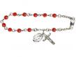  Rosary Bracelet w/Swarovski Bead in Assorted Colors 