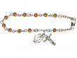  Rosary Bracelet w/Swarovski Bead in Assorted Colors 