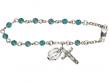  Rosary Bracelet w/Swarovski Bead in Assorted Colors 