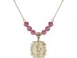  St. Florian Medal Birthstone Necklace Available in 15 Colors 