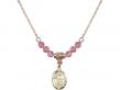  Guardian Angel Medal Birthstone Necklace Available in 15 Colors 