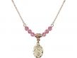  O/L of Guadalupe Medal Birthstone Necklace Available in 15 Colors 