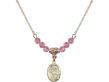  St. Michael the Archangel Birthstone Necklace Available in 15 Colors 