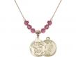  St. Michael/National Guard Medal Birthstone Necklace Available in 15 Colors 