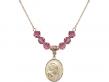  Madonna & Child Medal Birthstone Necklace Available in 15 Colors 