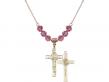  St Benedict Crucifix Medal Birthstone Necklace Available in 15 Colors 