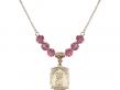  St. Christopher Medal Birthstone Necklace Available in 15 Colors 