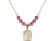  O/L of Guadalupe Medal Birthstone Necklace Available in 15 Colors 