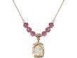  St. Joseph Medal Birthstone Necklace Available in 15 Colors 