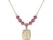  St. Patrick Medal Birthstone Necklace Available in 15 Colors 