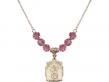  St. Michael the Archangel Medal Birthstone Necklace Available in 15 Colors 