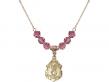  St. Christopher Medal Birthstone Necklace Available in 15 Colors 