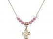  5-Way/Chalice Medal Birthstone Necklace Available in 15 Colors 