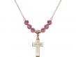  Cross Medal Birthstone Necklace Available in 15 Colors 