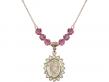  O/L of Guadalupe Medal Birthstone Necklace Available in 15 Colors 