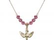  Holy Spirit Medal Birthstone Necklace Available in 15 Colors 