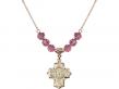  Communion/5-Way Medal Birthstone Necklace Available in 15 Colors 