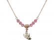  Guardian Angel Medal Birthstone Necklace Available in 15 Colors 