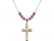  Crucifix Medal Birthstone Necklace Available in 15 Colors 