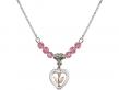  Holy Spirit Medal Birthstone Necklace Available in 15 Colors 