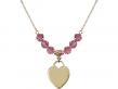  Heart Medal Birthstone Necklace Available in 15 Colors 