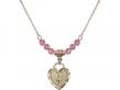  Miraculous Heart Medal Birthstone Necklace Available in 15 Colors 