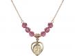  St. Jude Medal Birthstone Necklace Available in 15 Colors 