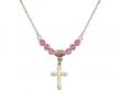  Cross Medal Birthstone Necklace Available in 15 Colors 