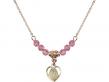  O/L of Guadalupe Medal Birthstone Necklace Available in 15 Colors 