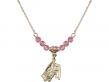  Guardian Angel Medal Birthstone Necklace Available in 15 Colors 