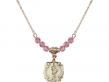  St. Florian Medal Birthstone Necklace Available in 15 Colors 