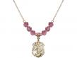  St. Michael the Archangel Medal Birthstone Necklace Available in 15 Colors 