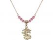  St. Michael the Archangel Medal Birthstone Necklace Available in 15 Colors 