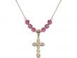  Cross Medal Birthstone Necklace Available in 15 Colors 