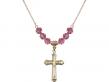  Cross Medal Birthstone Necklace Available in 15 Colors 