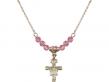  San Damiano Crucifix Medal Birthstone Necklace Available in 15 Colors 