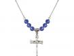  Nail Cross Medal Birthstone Necklace Available in 15 Colors 