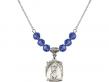  St. Christopher Medal Birthstone Necklace Available in 15 Colors 