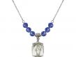  O/L of Guadalupe Medal Birthstone Necklace Available in 15 Colors 