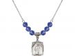  St. Patrick Medal Birthstone Necklace Available in 15 Colors 