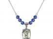  St. Michael the Archangel Medal Birthstone Necklace Available in 15 Colors 