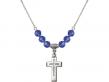  Cross Medal Birthstone Necklace Available in 15 Colors 